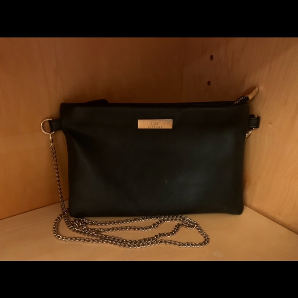 Soft PU Leather Clutch Crossbody Bag with Chain Strap Cell Phone Purse